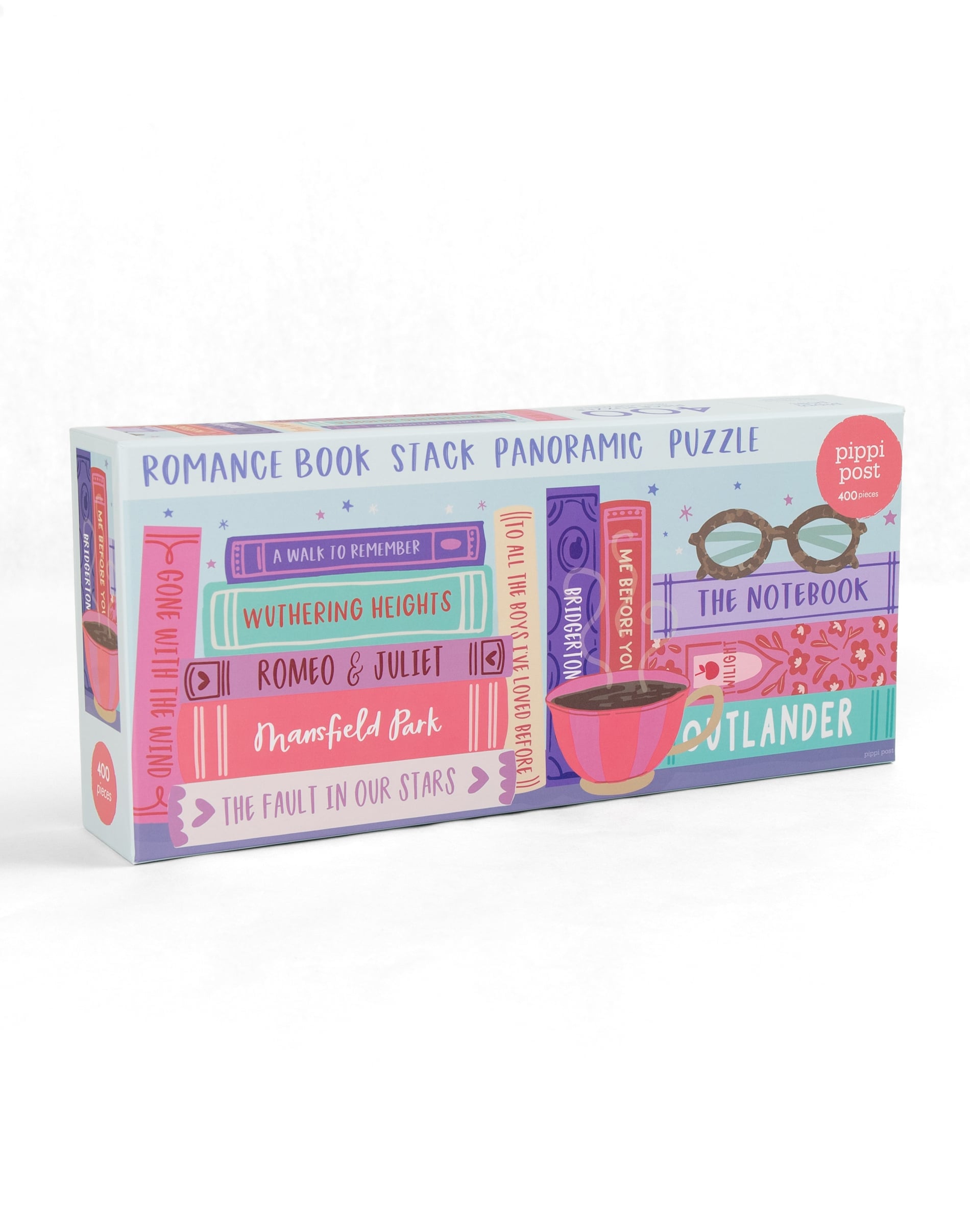 Romance Novels Bookshelf - 400 Piece Panoramic Jigsaw - Pippi Post
