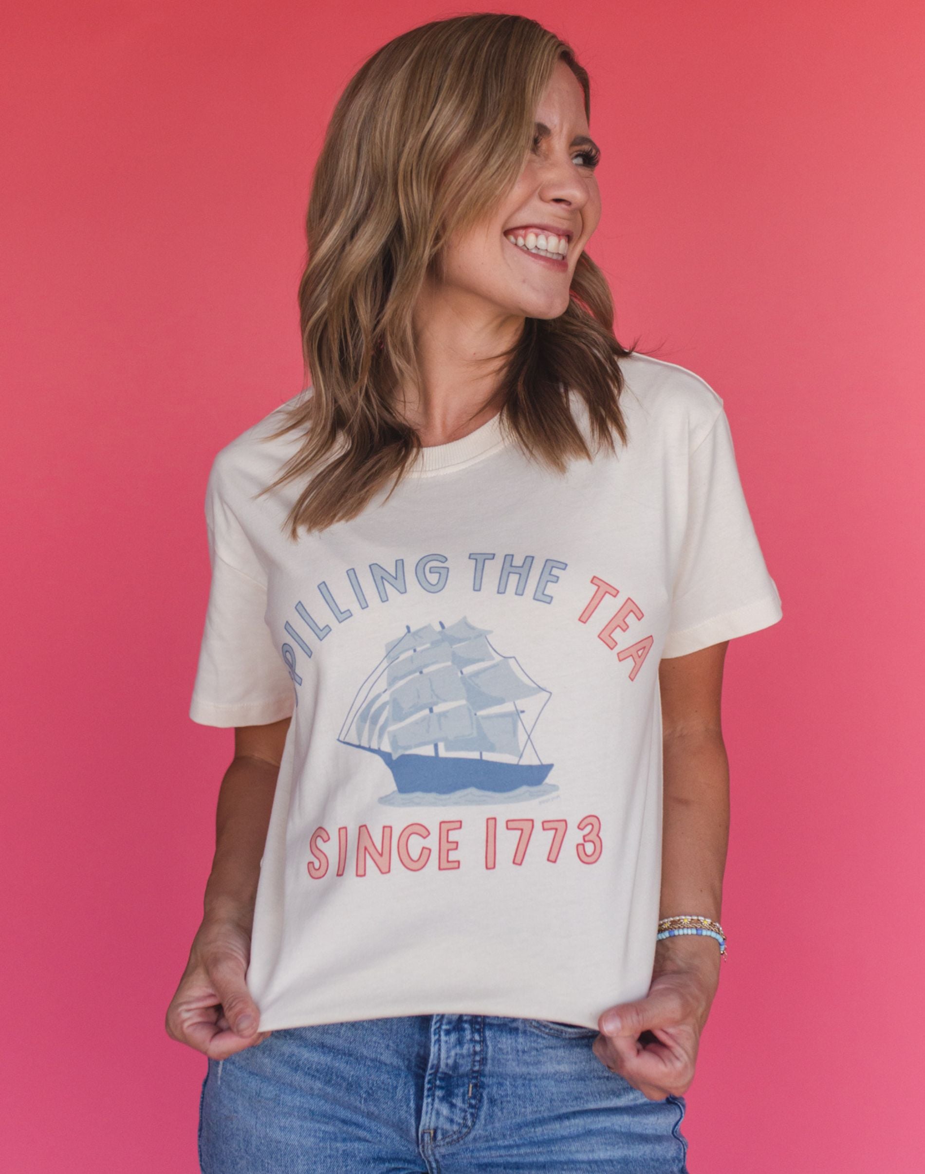 Spilling The Tea Tee - Ivory - Pippi Post Spilling The Tea Tee - Ivory - Pippi Post