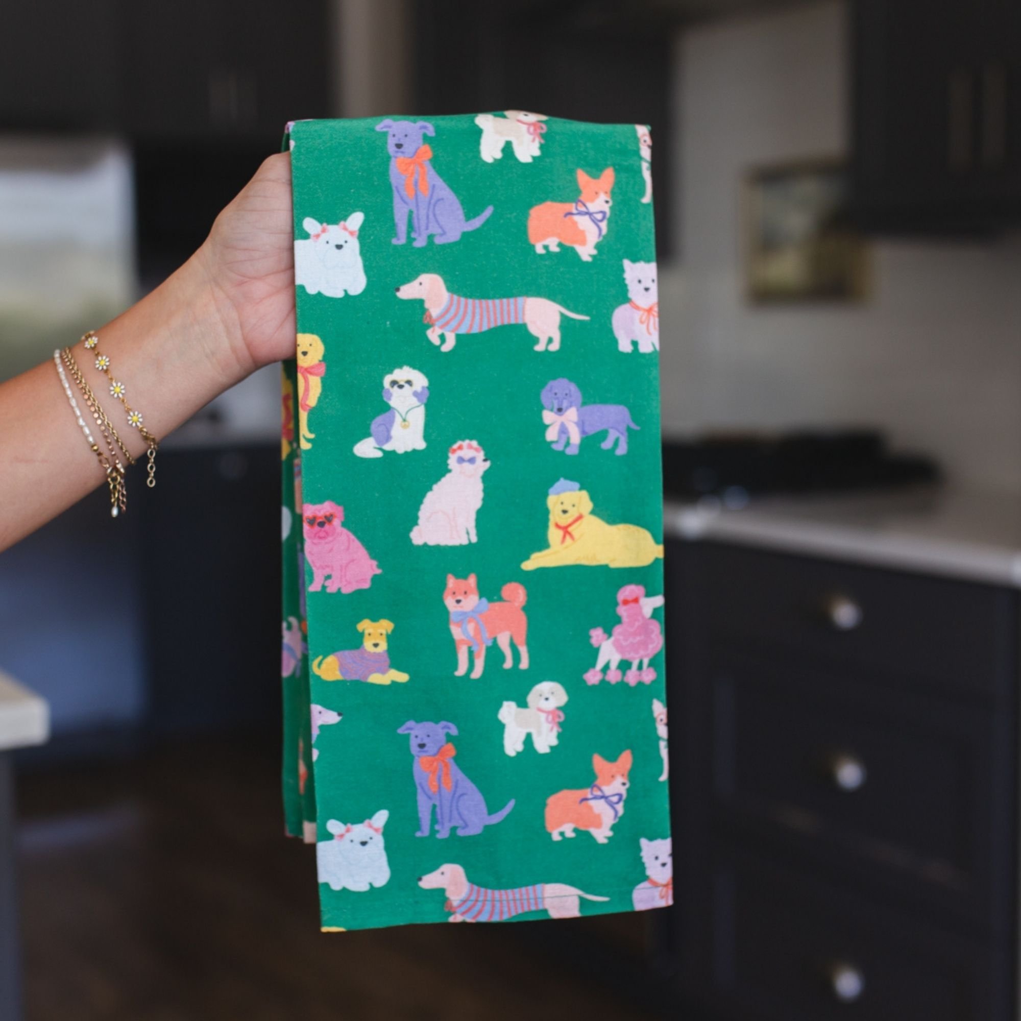 Dapper Dogs Tea Towel