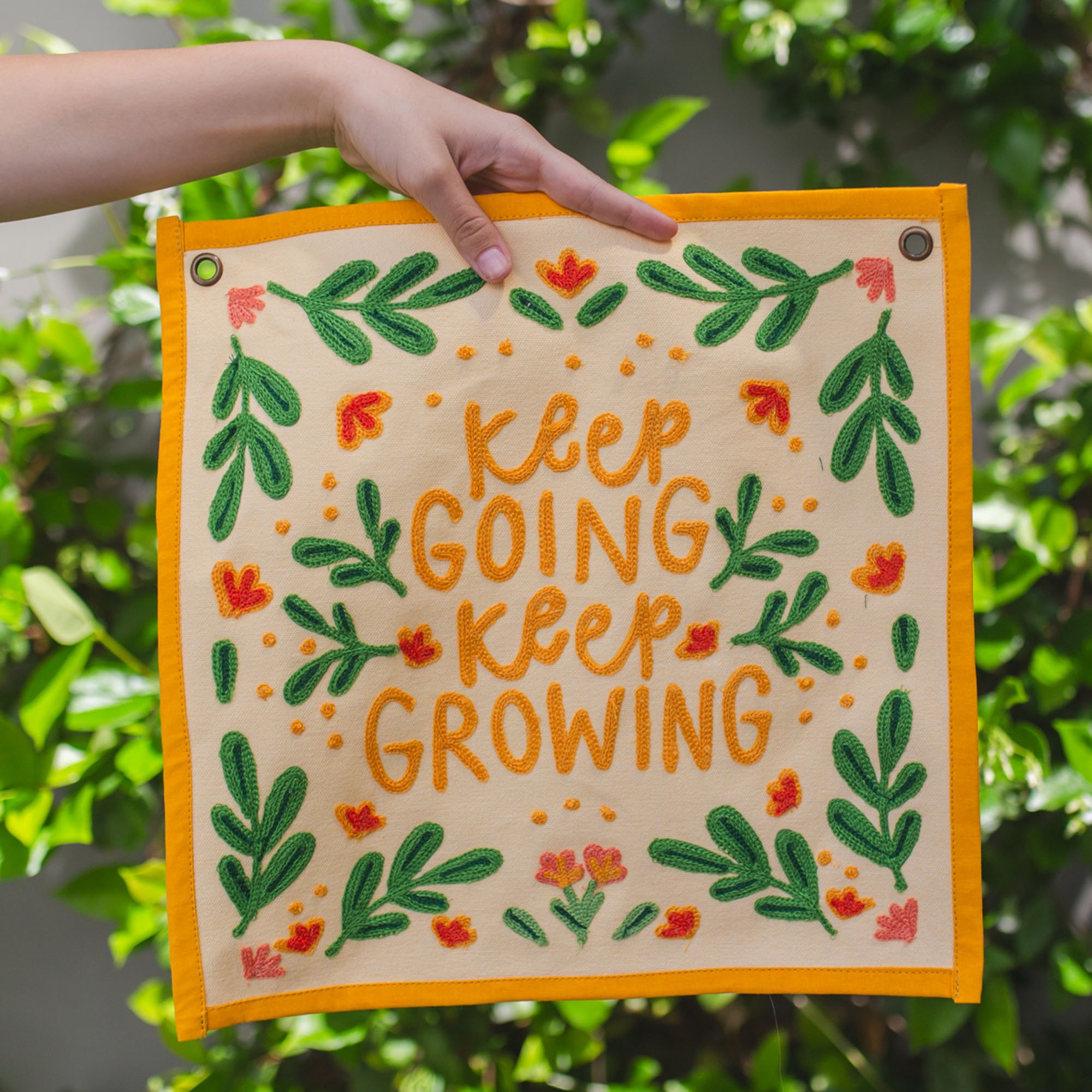 Keep Going Keep Growing Canvas Banner