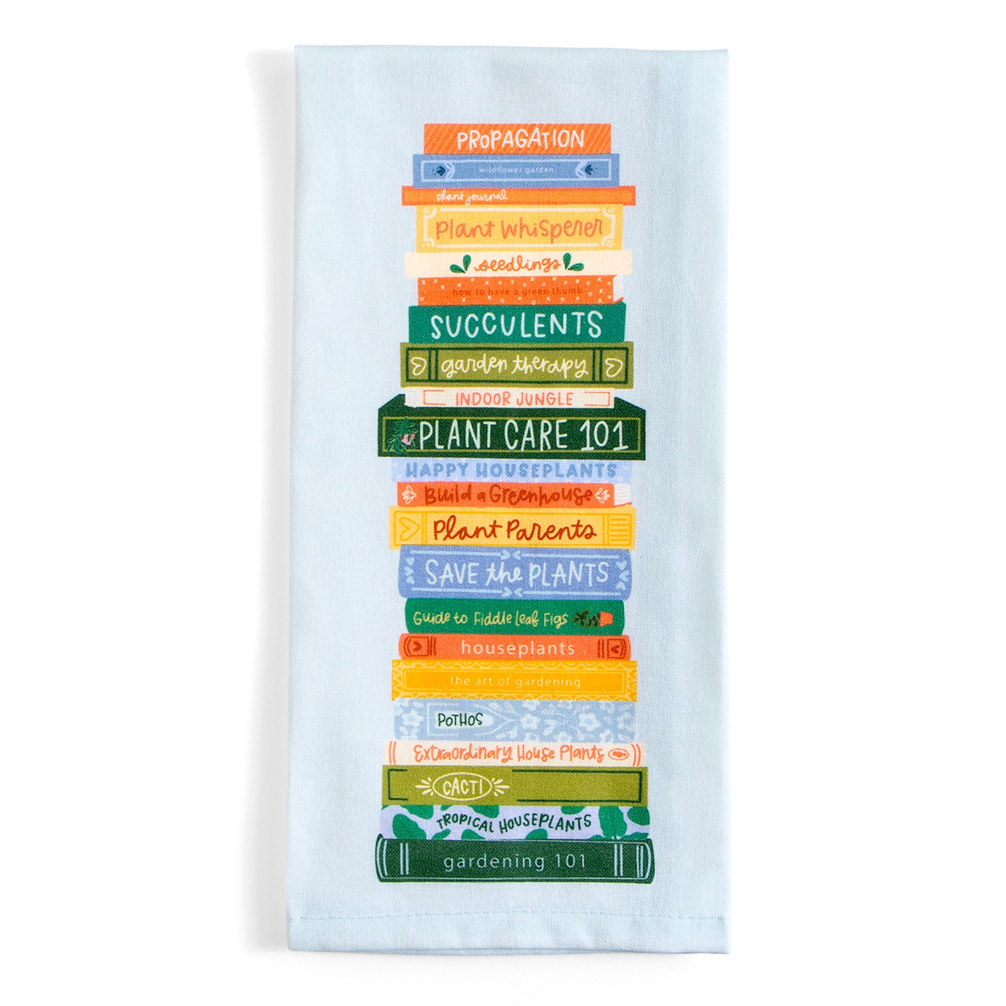 Plant Book Stack Tea Towel 