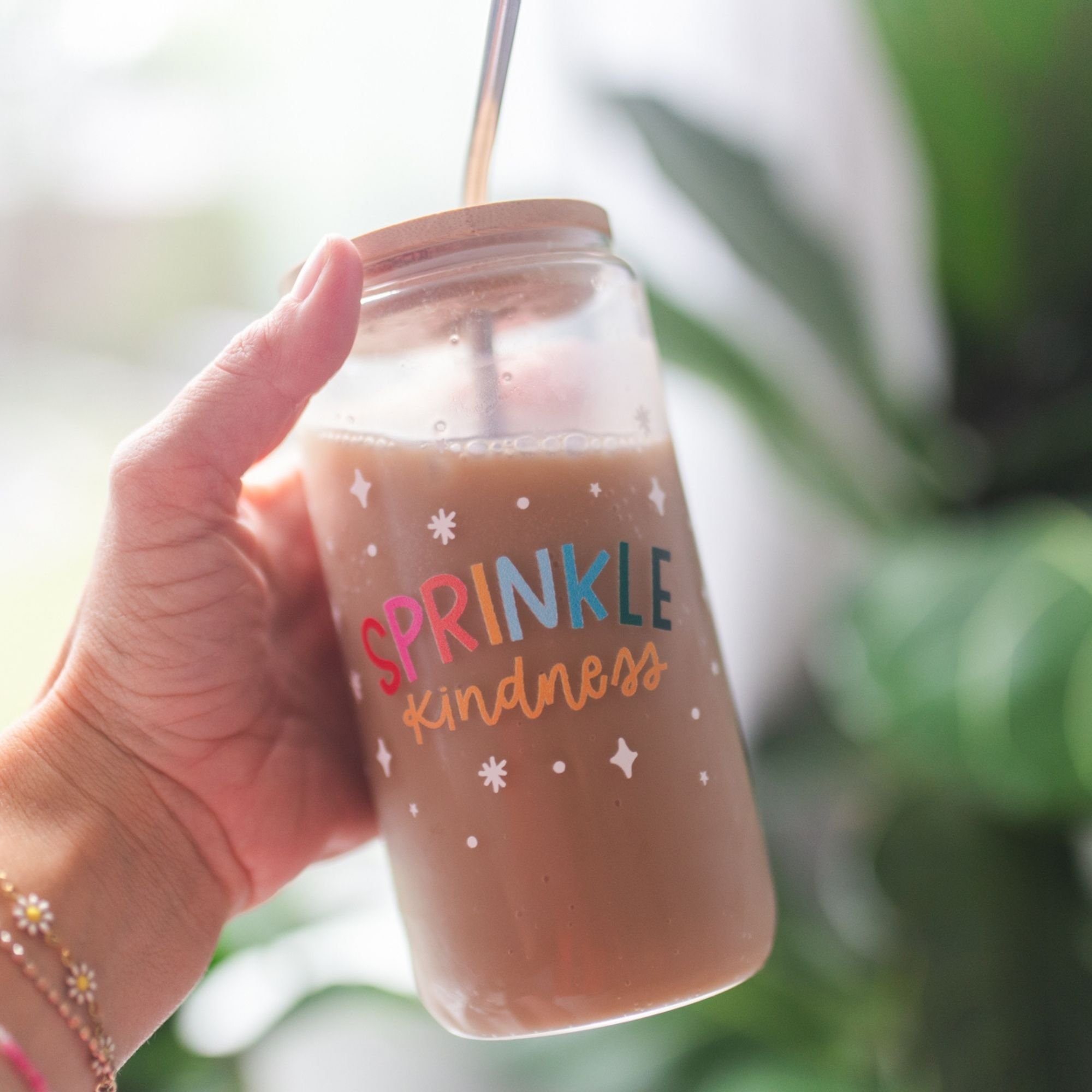 Sprinkle Kindness Glass Can